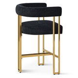Mia 24" Modern Gold Chenille Counter Stool with Arms (1-piece)