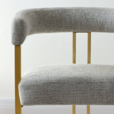 Mia 24" Modern Gold Chenille Counter Stool with Arms (1-piece)