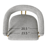 Mia 24" Modern Gold Chenille Counter Stool with Arms (Set of 3)