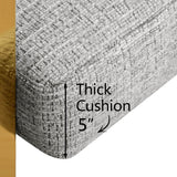 Mia 24" Modern Gold Chenille Counter Stool with Arms (Set of 3)
