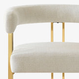 Mia 24" Modern Gold Chenille Counter Stool with Arms (1-piece)