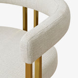 Mia 24" Modern Gold Chenille Counter Stool with Arms (1-piece)