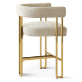 Mia 24" Modern Gold Chenille Counter Stool with Arms (1-piece)