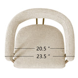 Mia 24" Modern Gold Chenille Counter Stool with Arms (1-piece)