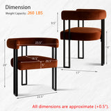 Mia Velvet Dining Chair with Arms (Set of 2)