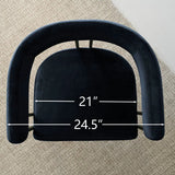 Dwen & Mia 35" Round Black & Velvet Set for 2 (3-Piece)