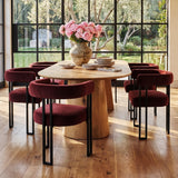 Mia Velvet Dining Chair with Arms (Set of 6)