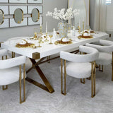 Mia Modern Gold Chenille Dining Chair with Arms (Set of 6)