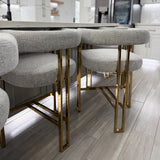 Mia 24" Modern Gold Chenille Counter Stool with Arms (1-piece)