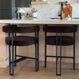 Mia 24" Modern Velvet Counter Stool with Arms (1-piece)
