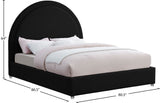Milo Boucle Upholstered Bed with Elegant Rounded Headboard and Modern Acrylic Legs for Sophisticated Style