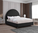 Milo Boucle Upholstered Bed with Elegant Rounded Headboard and Modern Acrylic Legs for Sophisticated Style