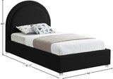 Milo Boucle Upholstered Bed with Elegant Rounded Headboard and Modern Acrylic Legs for Sophisticated Style