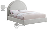 Milo Boucle Upholstered Bed with Elegant Rounded Headboard and Modern Acrylic Legs for Sophisticated Style