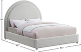 Milo Boucle Upholstered Bed with Elegant Rounded Headboard and Modern Acrylic Legs for Sophisticated Style