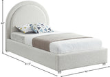 Milo Boucle Upholstered Bed with Elegant Rounded Headboard and Modern Acrylic Legs for Sophisticated Style