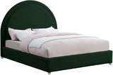 Milo Boucle Upholstered Bed with Elegant Rounded Headboard and Modern Acrylic Legs for Sophisticated Style