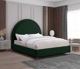 Milo Boucle Upholstered Bed with Elegant Rounded Headboard and Modern Acrylic Legs for Sophisticated Style