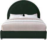 Milo Boucle Upholstered Bed with Elegant Rounded Headboard and Modern Acrylic Legs for Sophisticated Style