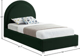 Milo Boucle Upholstered Bed with Elegant Rounded Headboard and Modern Acrylic Legs for Sophisticated Style