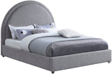 Milo Boucle Upholstered Bed with Elegant Rounded Headboard and Modern Acrylic Legs for Sophisticated Style