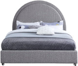 Milo Boucle Upholstered Bed with Elegant Rounded Headboard and Modern Acrylic Legs for Sophisticated Style