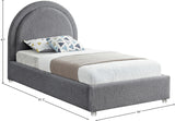 Milo Boucle Upholstered Bed with Elegant Rounded Headboard and Modern Acrylic Legs for Sophisticated Style