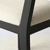 Monica Rattan Solid Wood Upholstered Dining Chair (Set of 4)