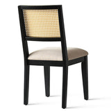 Monica Rattan Solid Wood Upholstered Dining Chair (Set of 2)