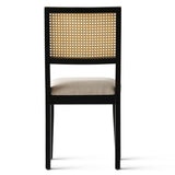 Monica Rattan Solid Wood Upholstered Dining Chair (Set of 2)