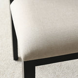 Monica Rattan Solid Wood Upholstered Dining Chair (Set of 6)