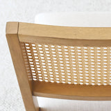 Monica Rattan Solid Wood Upholstered Dining Chair (Set of 6)