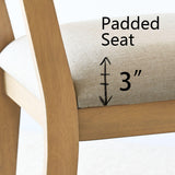 Monica Rattan Solid Wood Upholstered Dining Chair (Set of 6)