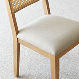 Monica Rattan Solid Wood Upholstered Dining Chair (Set of 6)