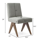 Morgan Mid Century Modern Upholstered Dining Chair (Set of 2)