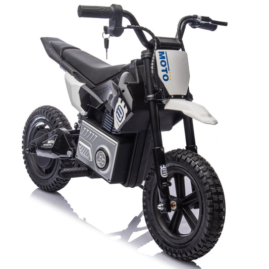 24V Kids Ride On Motorcycle with Rear Wheel Shock Absorber, 200W Childs Electric Motorbike with Adjustable Speed, for Ages 5-15, Black