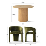 Musk & Khloe 41.5" Round Dining Table Set for 4 (5-Piece)