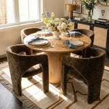 Khloe Modern Chenille Dining Chair with Arms (Set of 2)