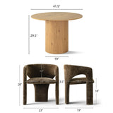 Musk & Khloe 41.5" Round Dining Table Set for 4 (5-Piece)
