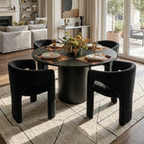 Khloe Modern Chenille Dining Chair with Arms (Set of 2)