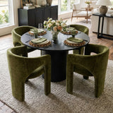 Khloe Modern Chenille Dining Chair with Arms (Set of 2)
