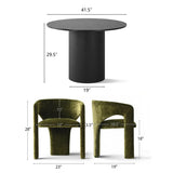 Musk & Khloe 41.5" Round Dining Table Set for 4 (5-Piece)