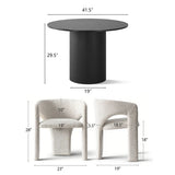 Musk & Khloe 41.5" Round Dining Table Set for 4 (5-Piece)