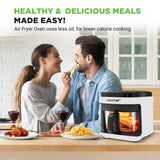 5.5 Liter Air Fryer - 5.8Qt Customized Digital Display Electric Oil Free Cooker With Transparent Window (White)