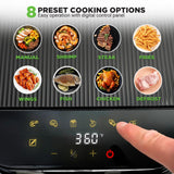 5.5 Liter Air Fryer - 5.8Qt Customized Digital Display Electric Oil Free Cooker With Transparent Window (White)