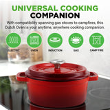 Kitchen Dutch Oven Pot - Enamel Coated Cast Iron Pot With Lid, Stovetop Casserole Pot Style (5 Quart)