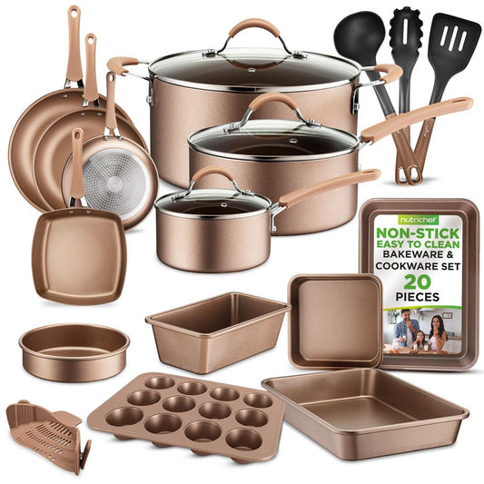 Kitchenware Pots & Pans - High Qualified Basic Kitchen Cookware Set, Non-Stick (20-Piece Set)