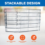 Set Of 8 Refrigerator Organizer Bins - 4 Wide And 4 Narrow Stackable Fridge Organizers For Freezer, Kitchen, Countertops, Cabinets