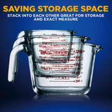 3 Pcs. High Borosilicate Glass Measuring Cup With Customized Decal Scale, 250 Ml, 500Ml, And 1000Ml