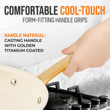 14'' Non-Stick Fry Pan – Durable Pan With Silicone Handle, Interior Non-Stick Ceramic Coating And Polyester Coating Outside